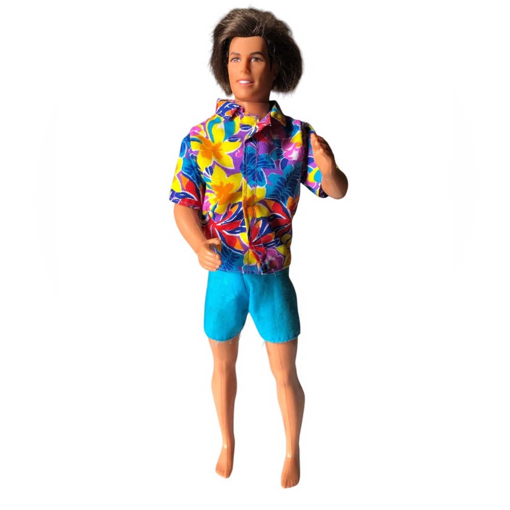 Vintage Ken Doll Brown Hair 1990 Hawaiian shirt